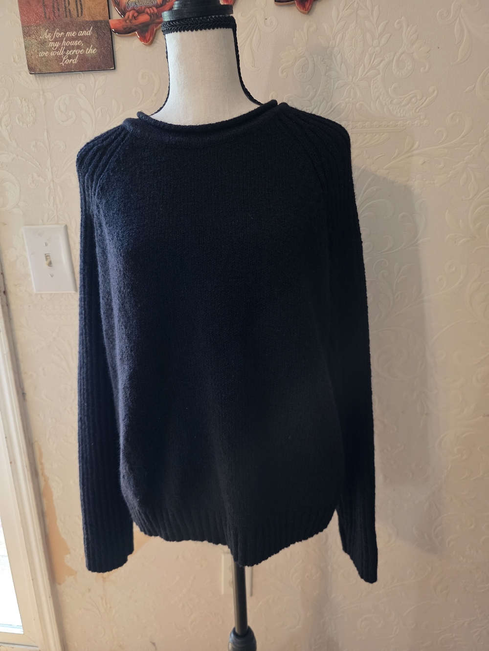 Carolyn & Taylor Knit Crewneck Sweater Black XL XG